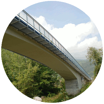 a bridge in the Italian Alps impregnated and protected with Vetrofluid