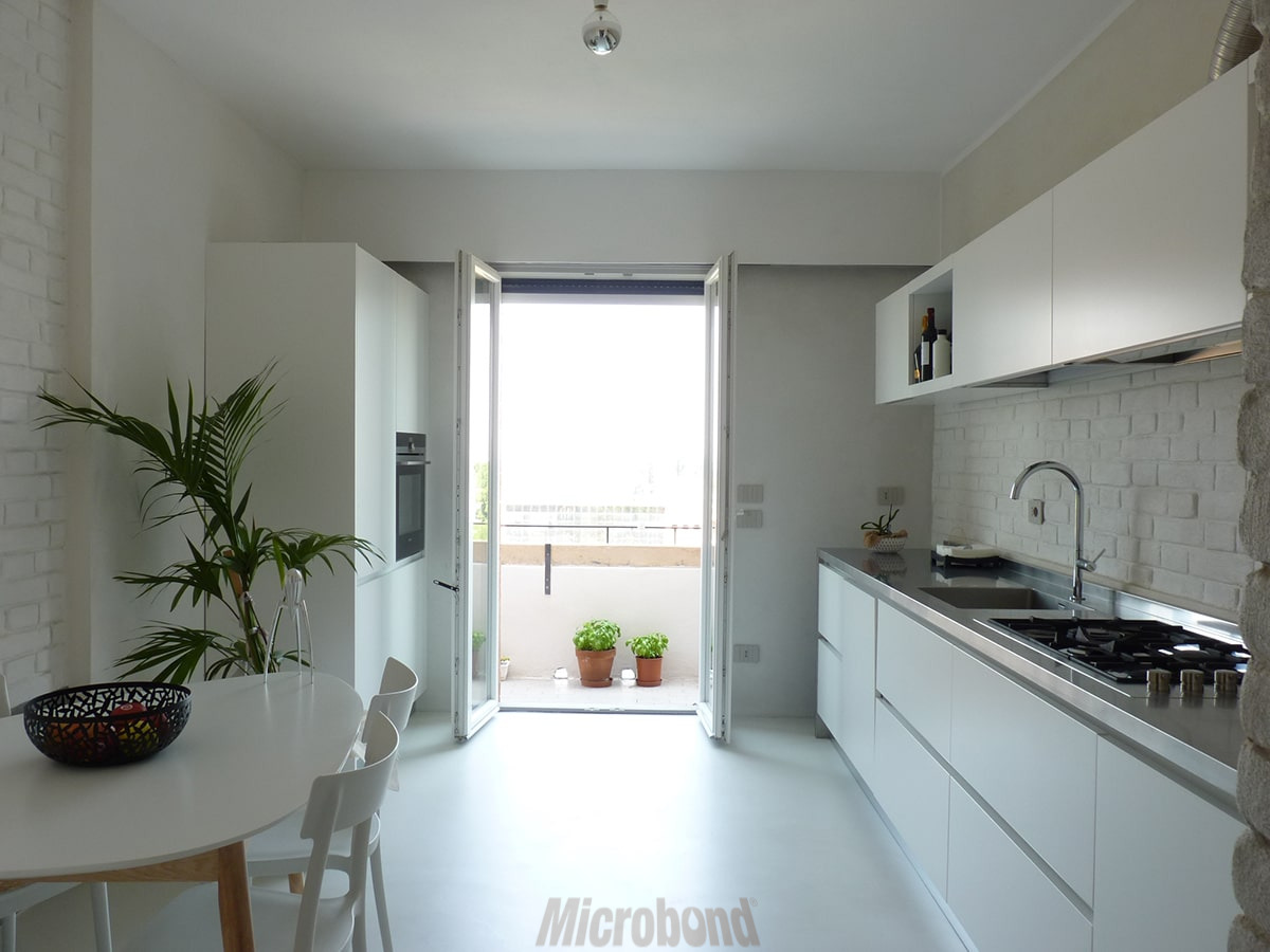 Parete curva di un hotel di lusso decorata con Microbond