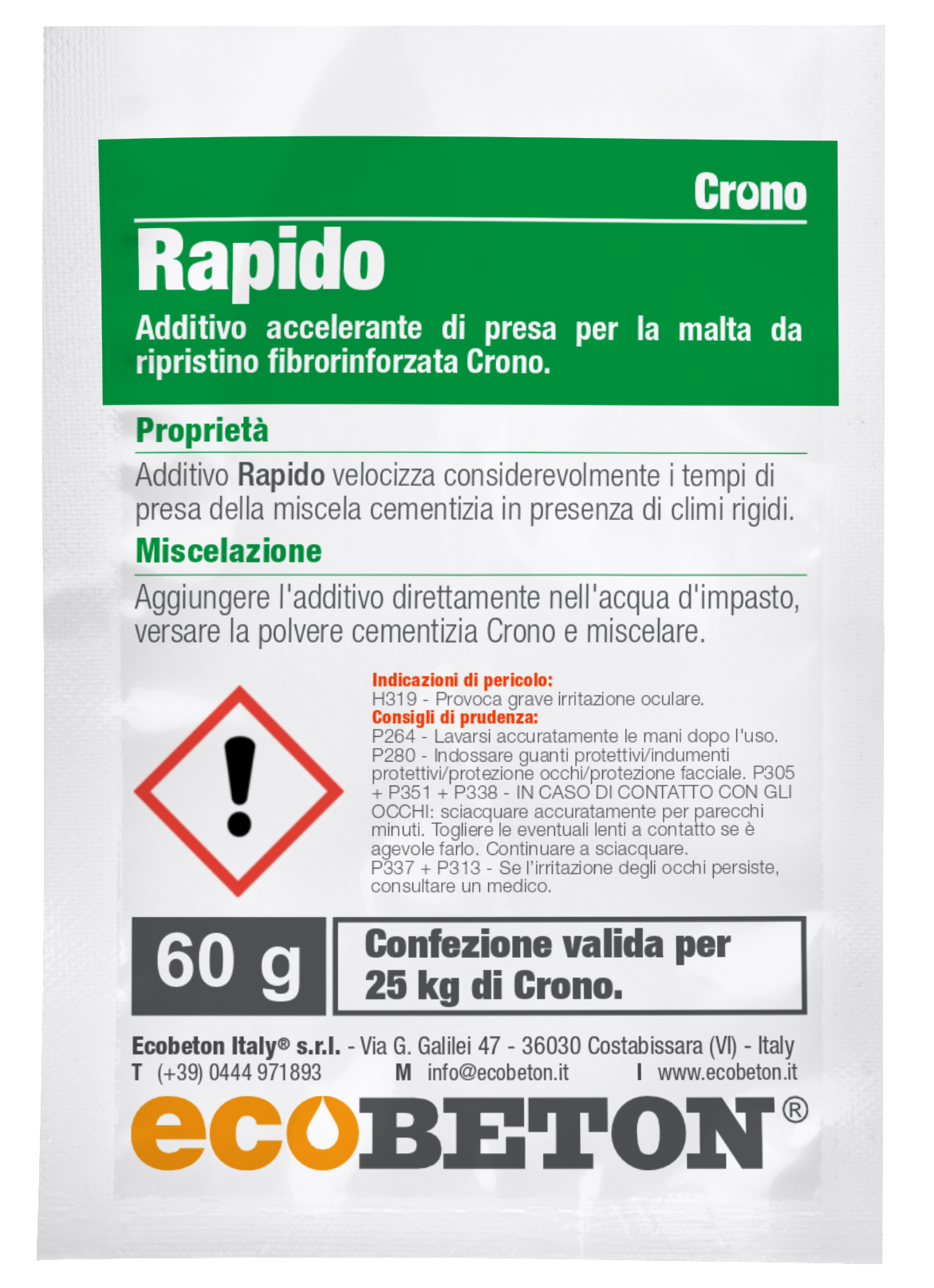 bustina del prodotto Rapido